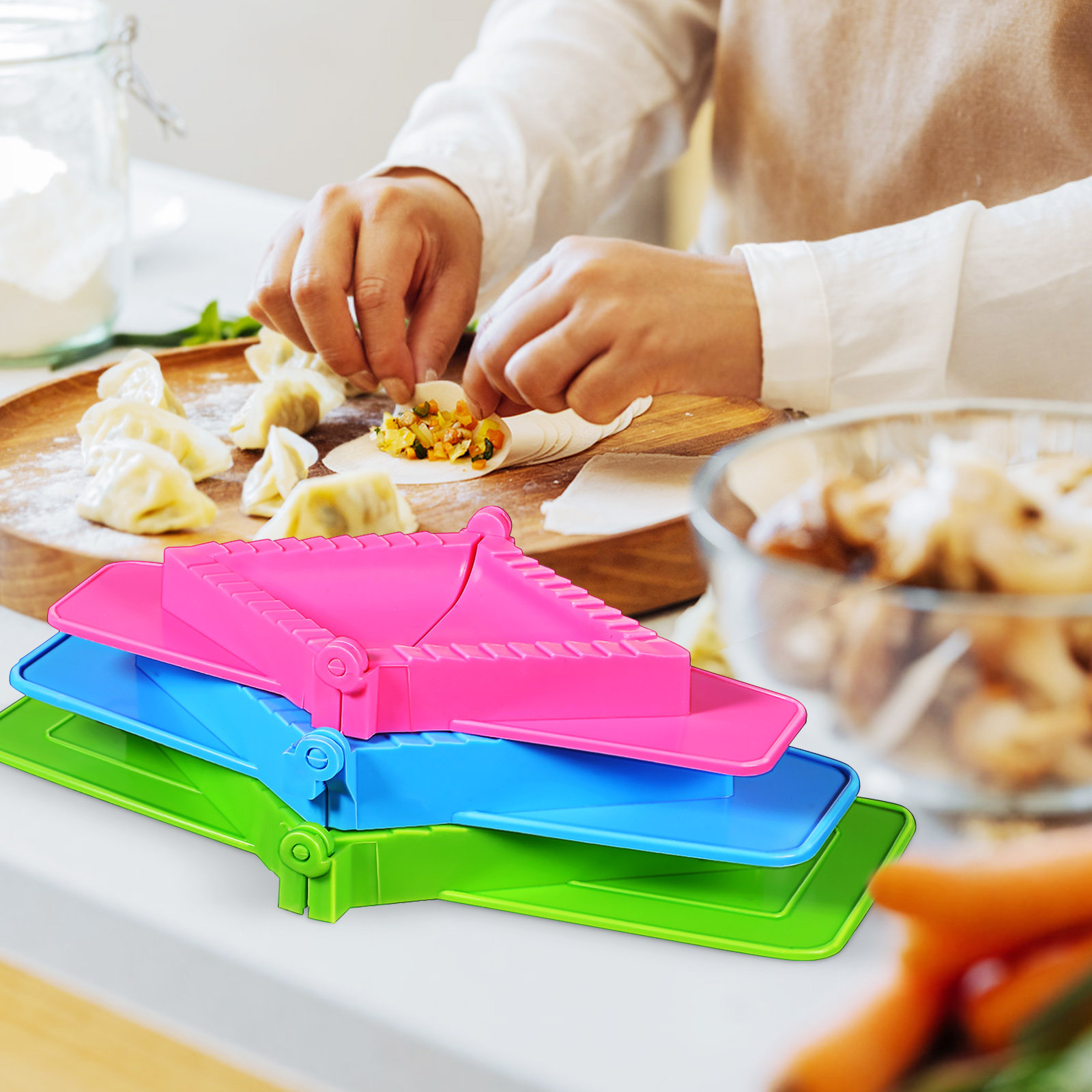 Gyoza Dumpling Maker - Set di 3 Stampi per Ravioli
